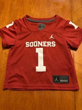Jordan Brand #1 Crimson Oklahoma Sooners Home Untouchable Jersey Size 2T